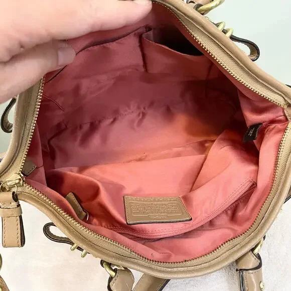 Coach Madison Tan Brown Leather Snakeskin Embossed Python Sophia Satchel Bag - Picture 9 of 9